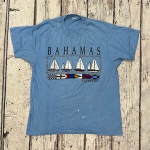 Vintage 1980s Freeport Bahamas Travel Tourism Vacation Single Stich Tee Tshirt